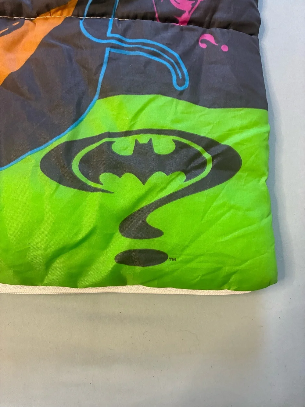 1995 DC Comics Batman Forever Green Black Sleeping Bag/Blanket